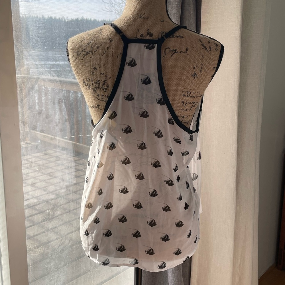 VERA WANG PRINCESS WHITE SUMMER NIGHTS CHIFFON TANK - NWT - LARGE - Picture 2 of 7